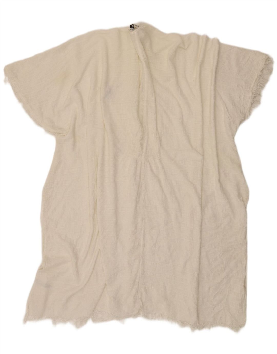 Zara Cardigan long surdimensionné à manches courtes pour femme UK 14 Blanc moyen