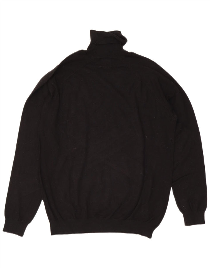 Zara Pull Col Roulé Homme Large Noir Viscose