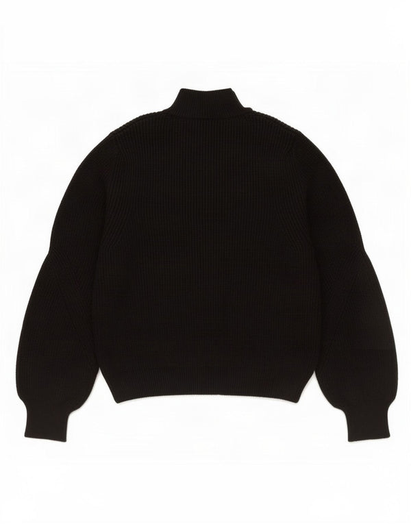 Zara Pull court à col roulé pour femme UK 14 Large Noir Viscose