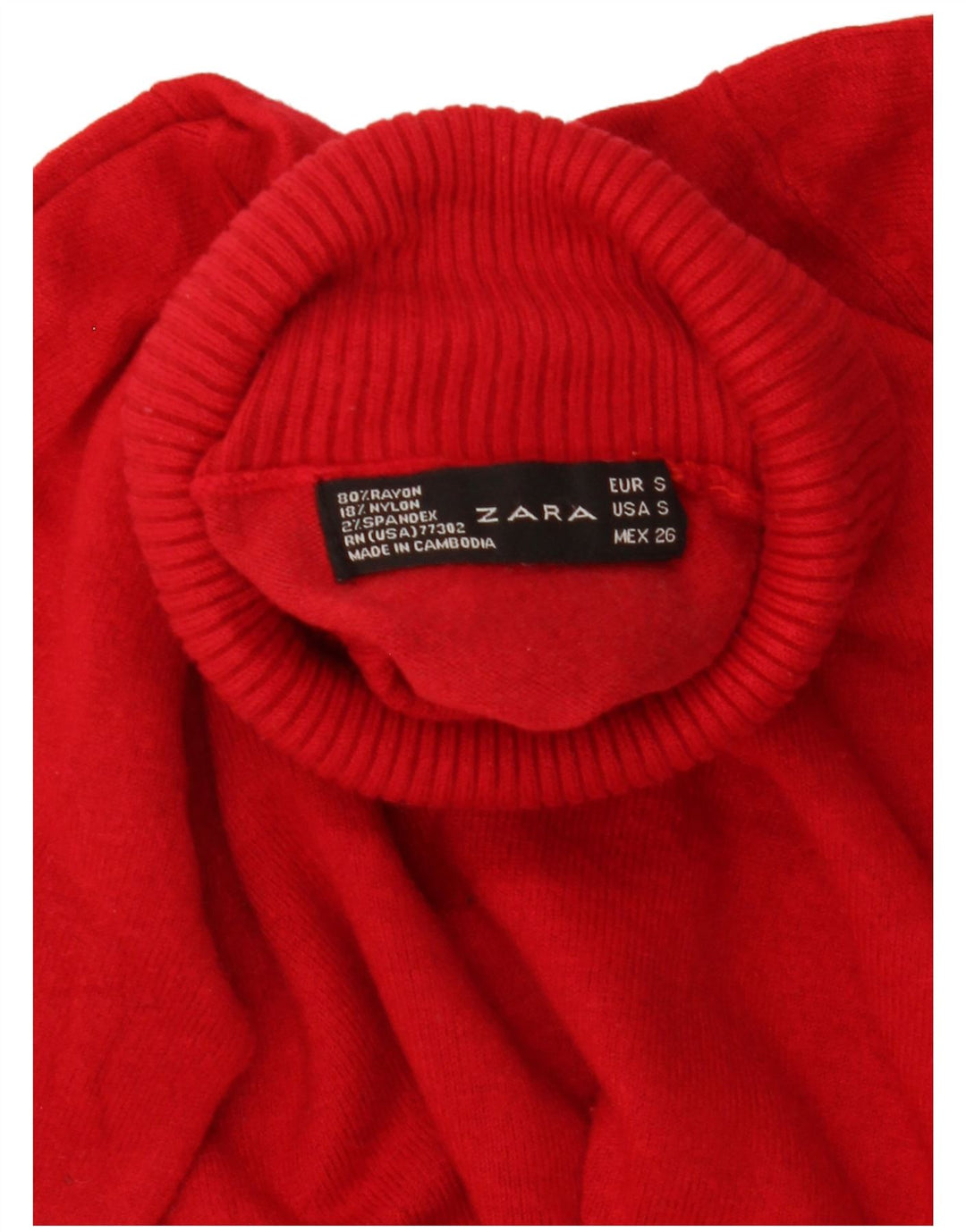 Zara Pull col roulé pour femme UK 10 Petit Rouge