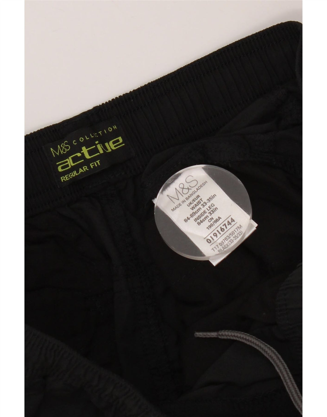 MARKS & SPENCER Pantalon Chino Coupe Regular Homme W33 L33 Coton Noir