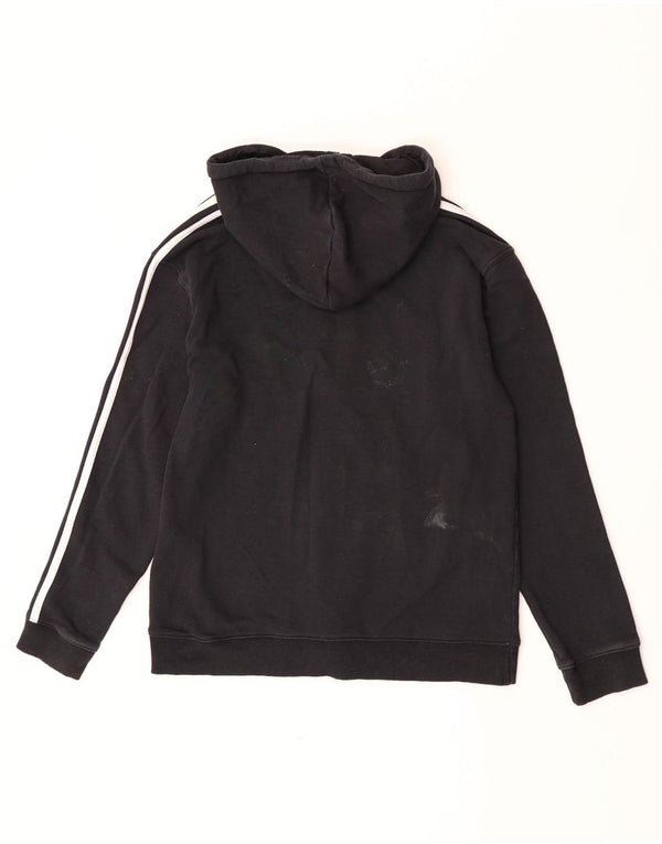 Adidas Pull à capuche zippé pour femme UK 12/14 Coton noir moyen