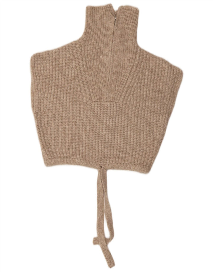 Zara Femme Crop Vest Débardeur UK 14 Beige Moyen Polyamide