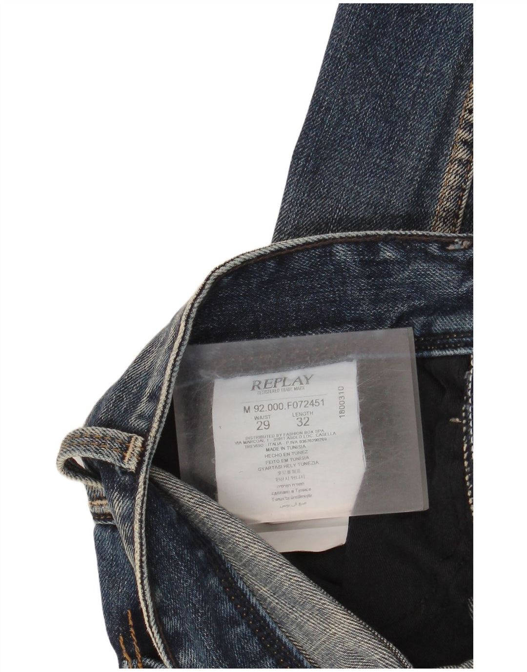 Replay Jean slim effet vieilli W29 L32 bleu marine en coton pour femme