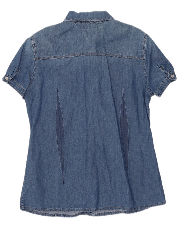 Tommy Hilfiger Chemise en jean à manches courtes pour femme US 10 Grand coton bleu