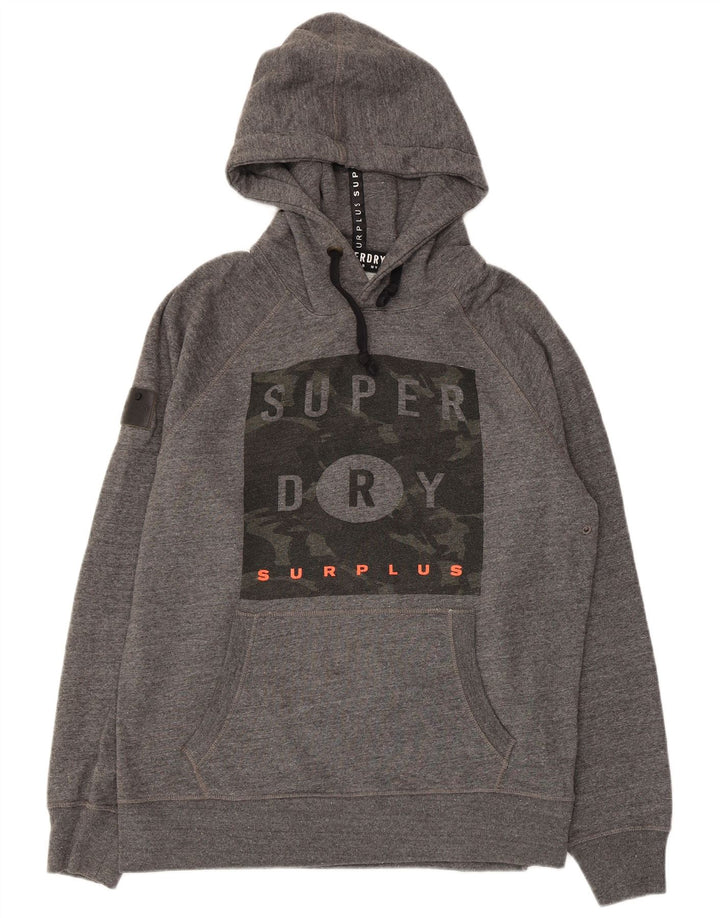 Superdry Pull à capuche graphique pour homme 2XL Gris Polyester