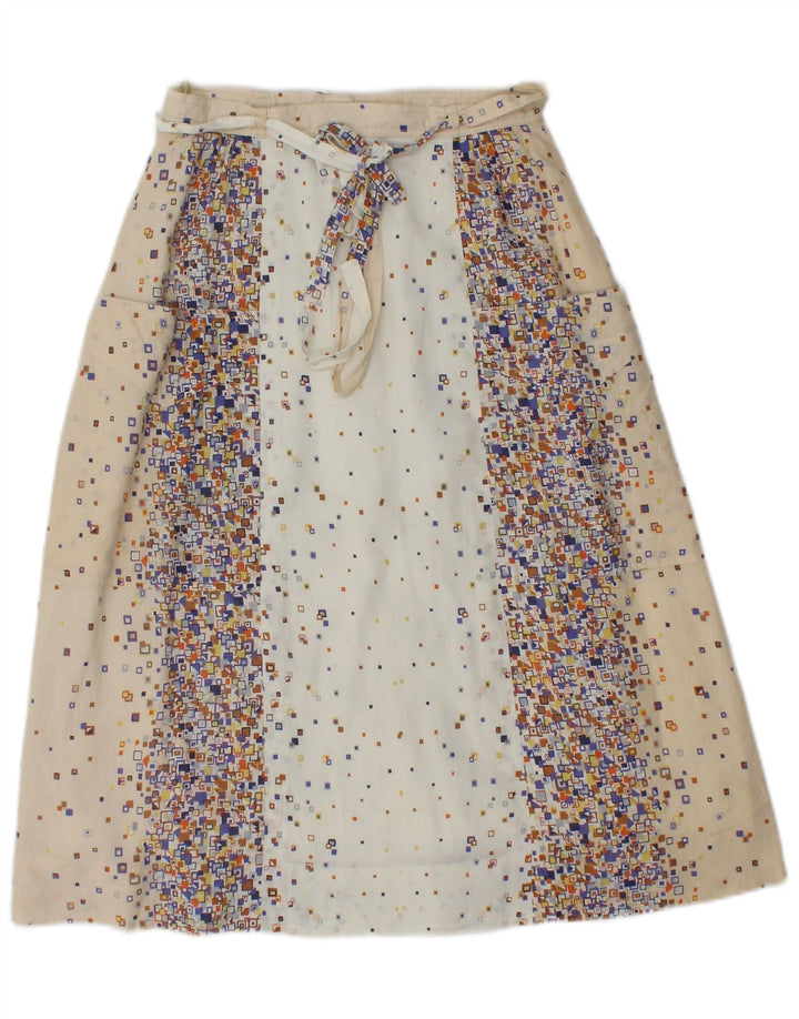 PANCALDI & B Ensemble jupe 2 pièces pour femme UK 4 XS W24 Coton géométrique beige