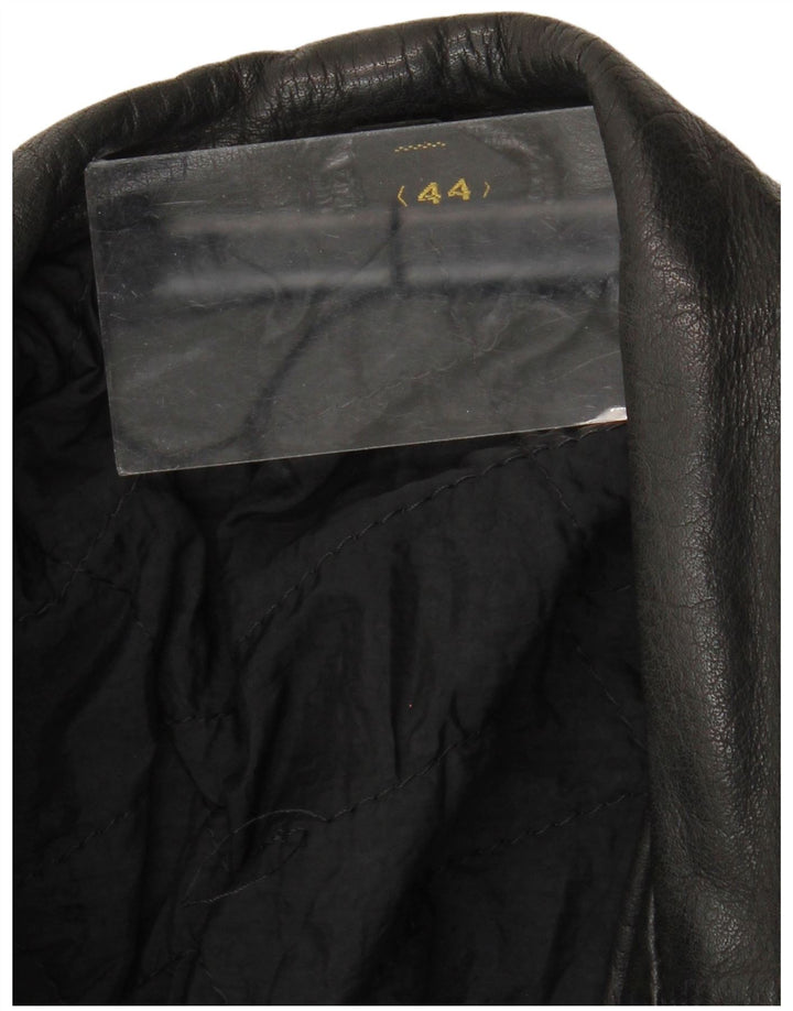 Veste de motard en cuir vintage pour hommes IT 44 XS Noir