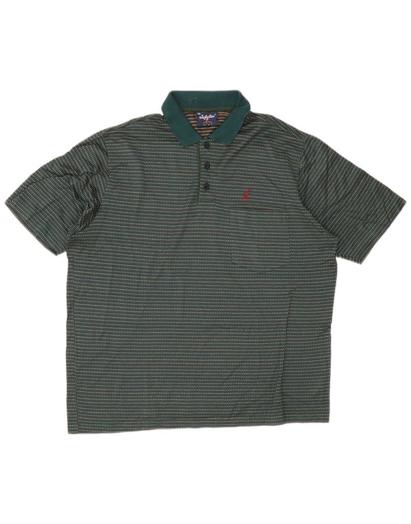 AUSTRALIAN L'ALPINA Polo Homme IT 50 Coton à Rayures Vert Moyen