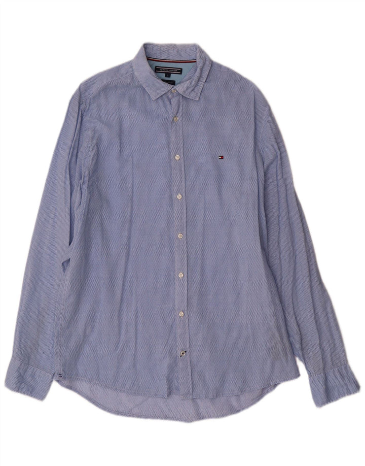 Tommy Hilfiger Chemise Homme Grand Carreau Bleu Coton
