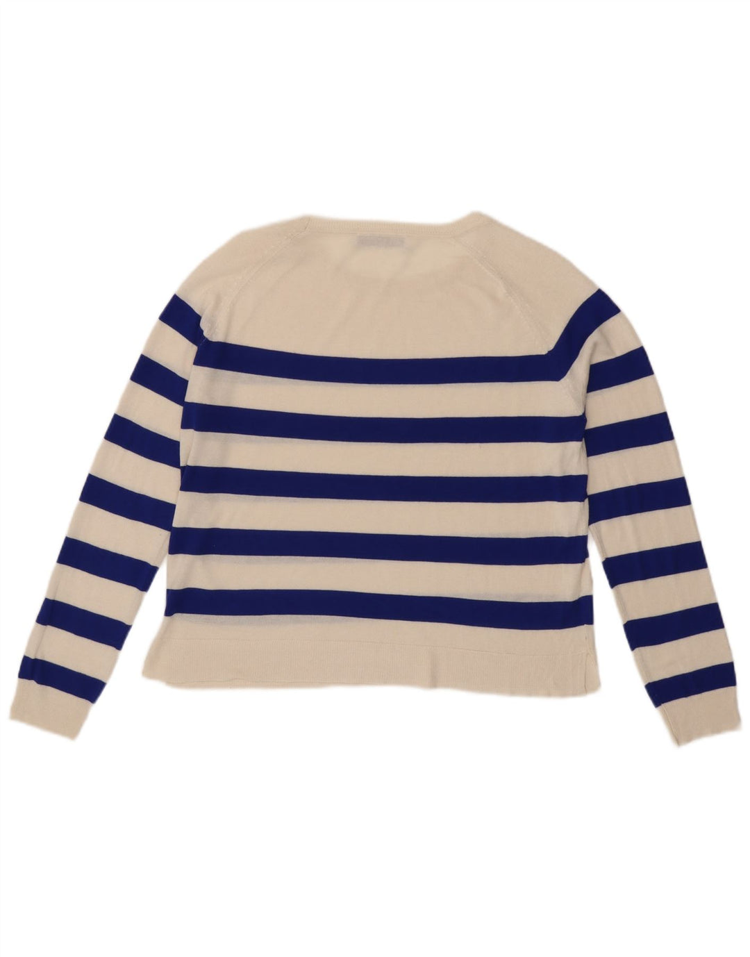 Zara Femme Boléro Top UK 10 Petit Blanc Cassé Rayé