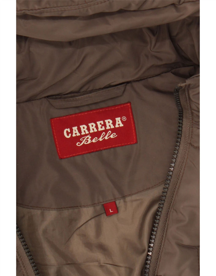 Carrera Veste matelassée à capuche pour femme UK 14 Large Marron