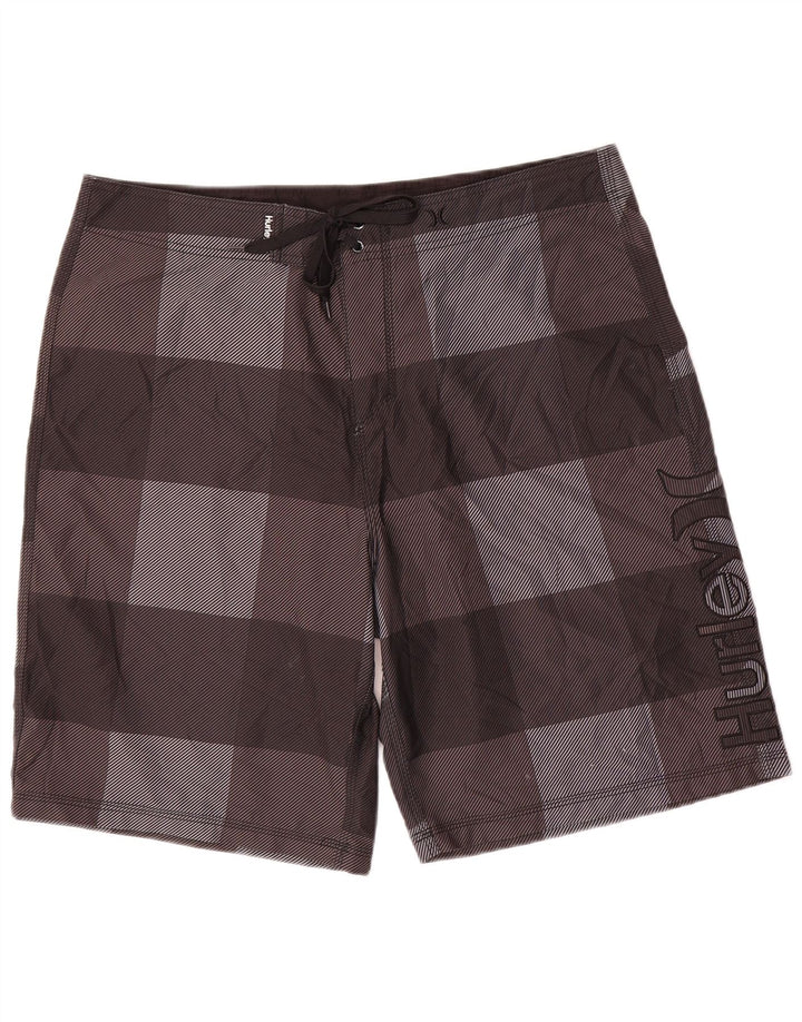 Hurley Short de Bain Graphique Homme Grand Carreau Gris Polyester