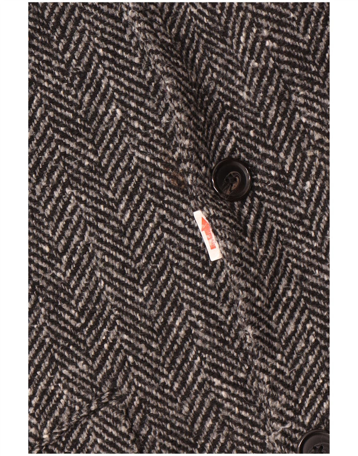 MARC O'POLO Pardessus Homme IT 50 Large Laine à Chevrons Gris