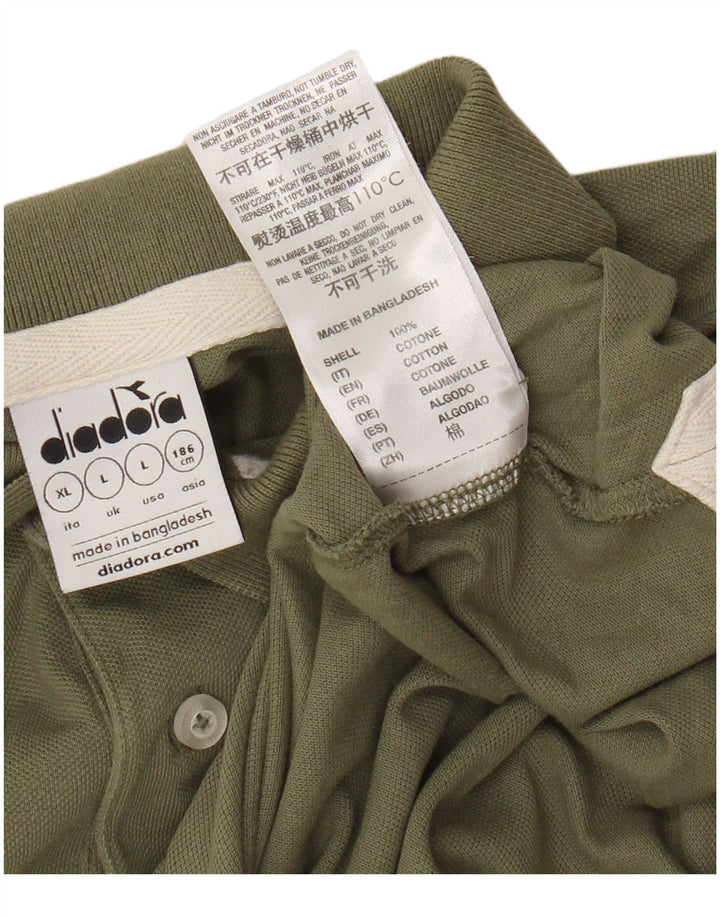 Diadora Polo Homme Large Kaki Coton