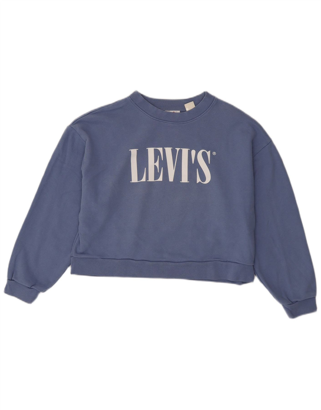 Levi's Sweat-Shirt Oversize Graphic Crop Femme UK 6 XS Bleu Coton