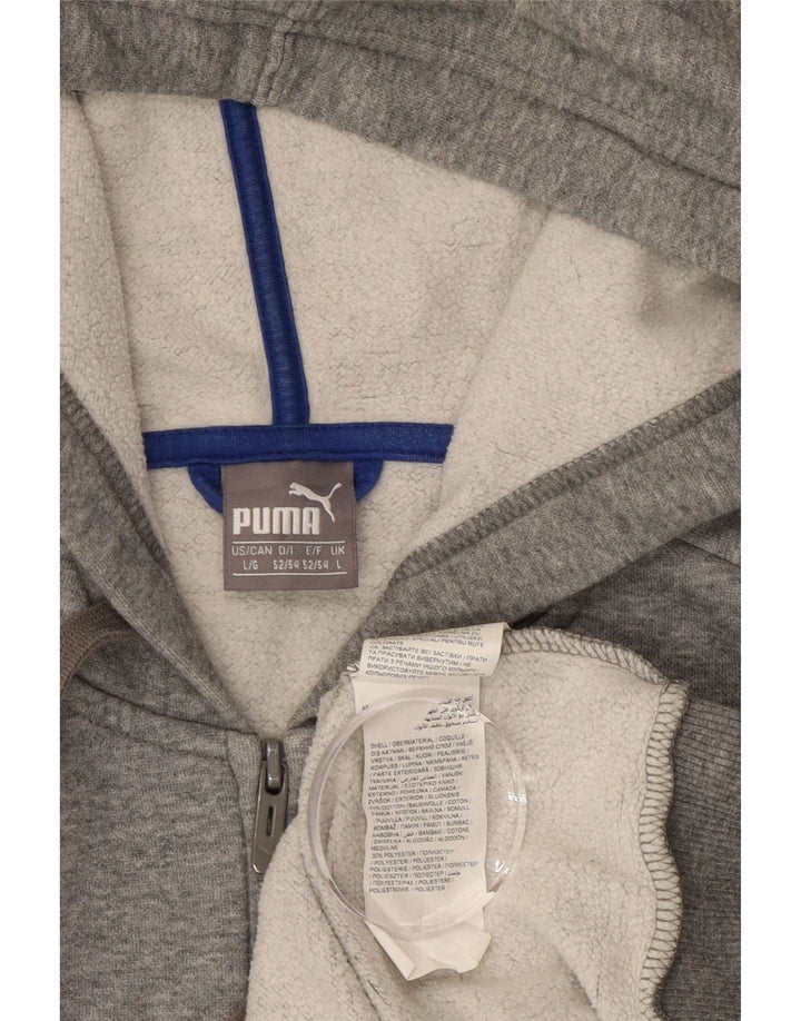 PUMA Sweat à capuche zippé graphique pour hommes, grand gris, coton