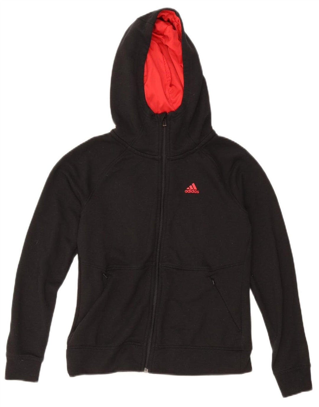 ADIDAS Pull à capuche zippé Climalite pour femme UK 4/6 XS Noir Polyester