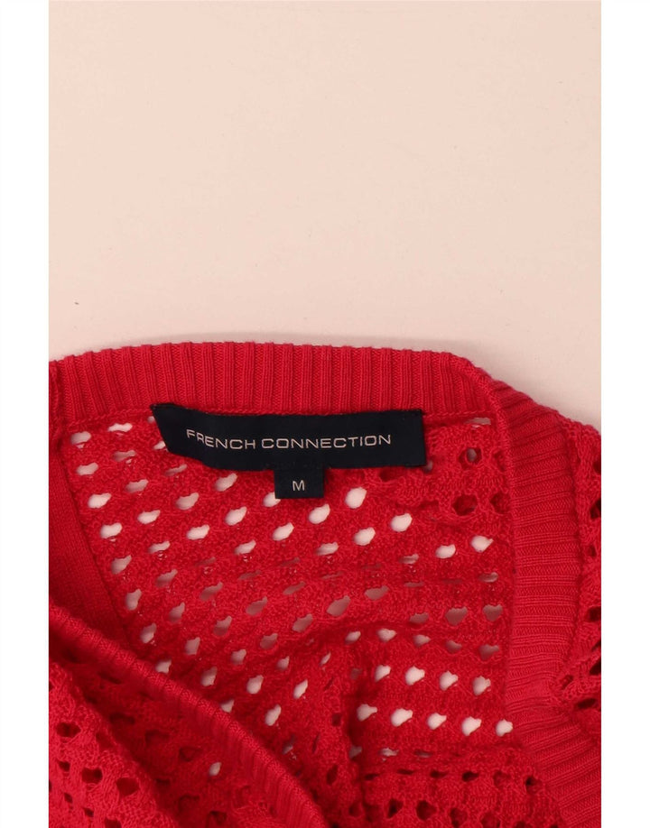 French Connection Cardigan surdimensionné pour femme UK 14 Rouge moyen