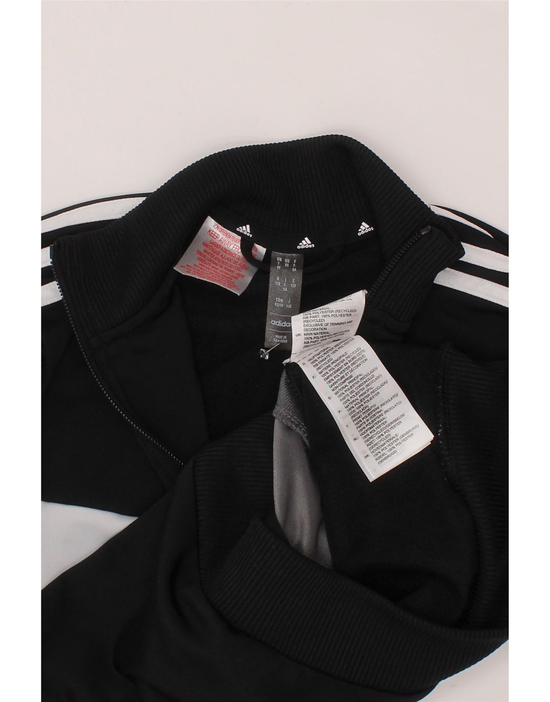 ADIDAS Veste de survêtement pour garçon 7-8 ans Noir Colourblock Polyester
