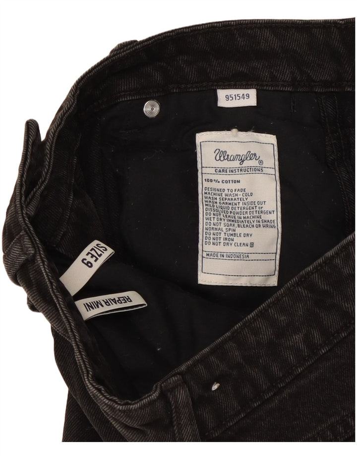 Wrangler Mini jupe en jean pour femme US 9 Medium W27 en coton noir