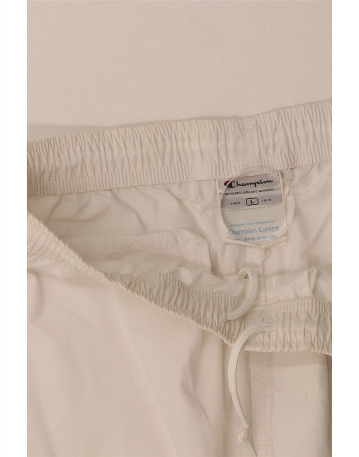 CHAMPION Pantalon de Survêtement Capri Homme Large Blanc Coton