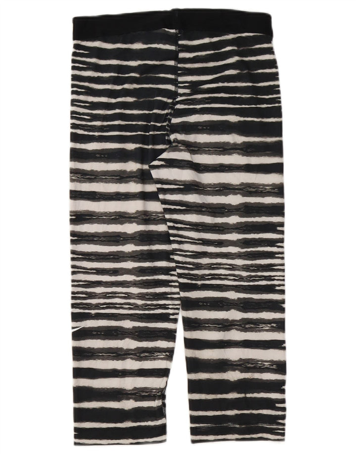 Nike Pantalon de survêtement Capri graphique pour femme UK 12 Medium Noir Rayé