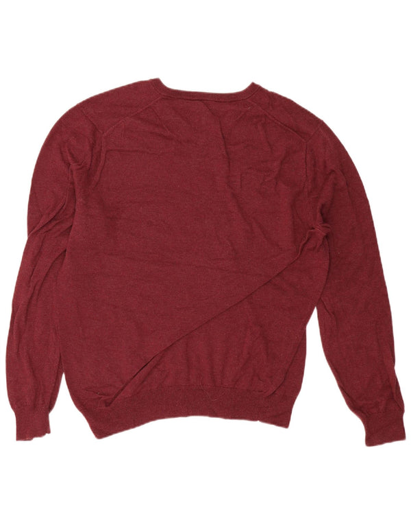 J. Crew Pull col V pour homme XL en coton bordeaux