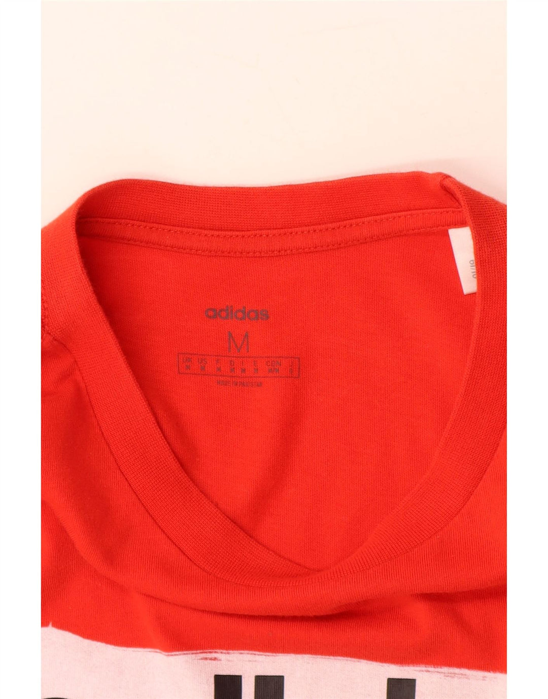 ADIDAS T-Shirt Graphique Homme Rouge Moyen Coton