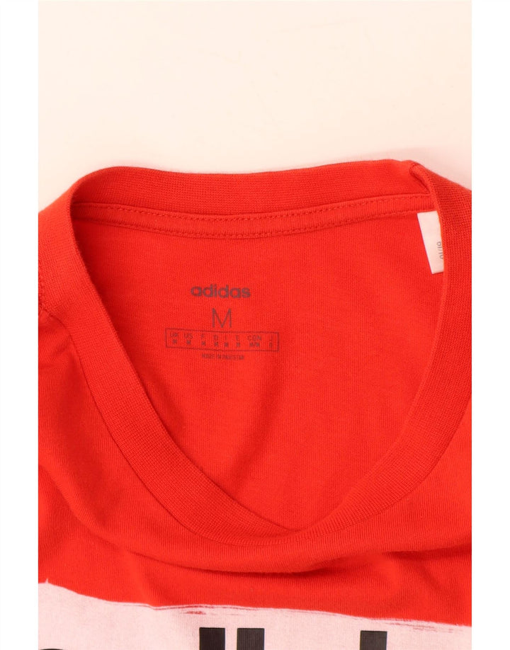 ADIDAS T-Shirt Graphique Homme Rouge Moyen Coton