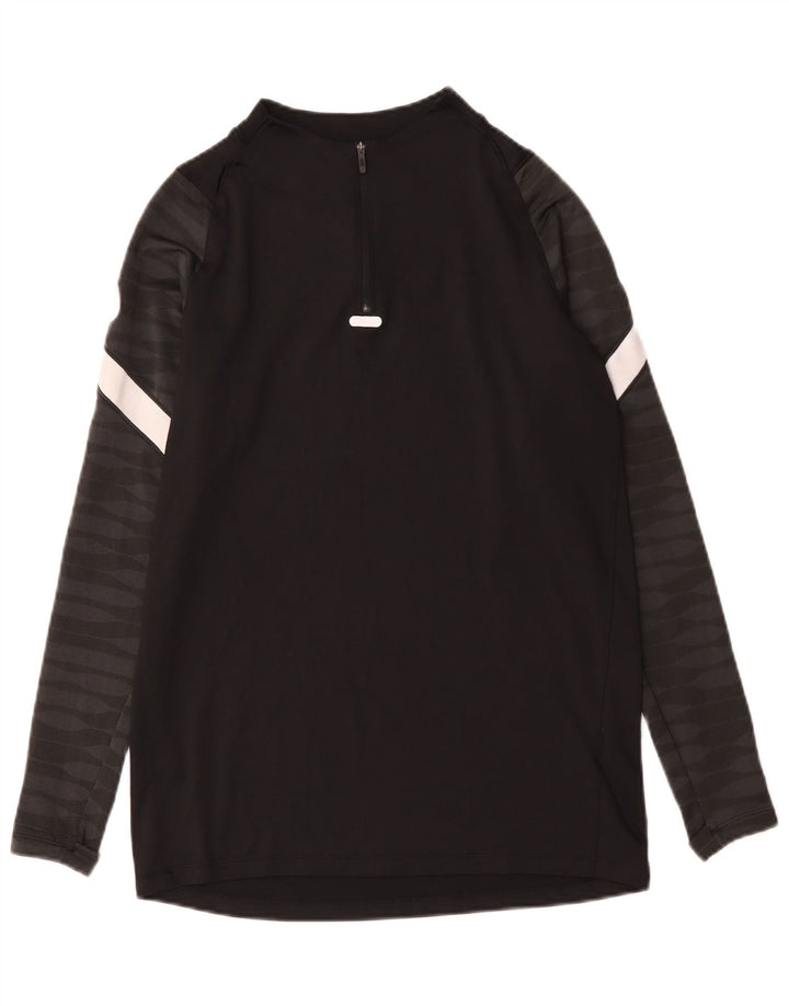 Haut de survêtement Nike Dri Fit Zip Neck pour homme, color block, noir moyen