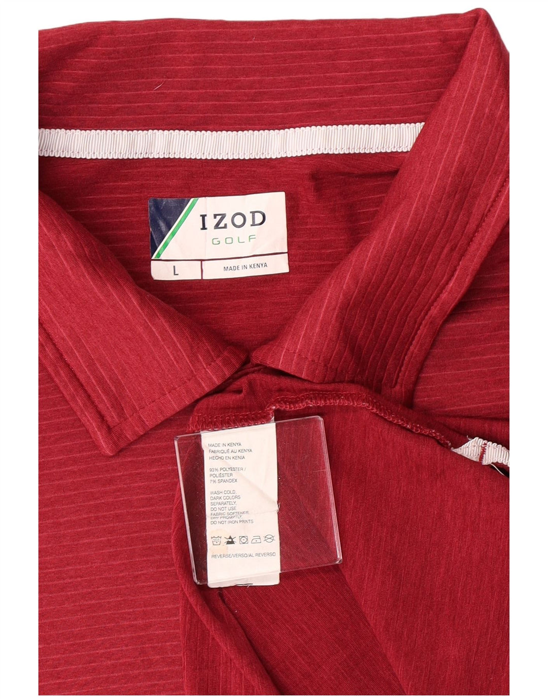 Izod Polo de golf pour homme en polyester à rayures rouges