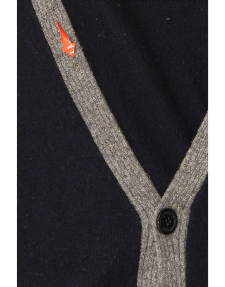 HENRY COTTONS Pull Cardigan Homme XL Bleu Marine Colourblock