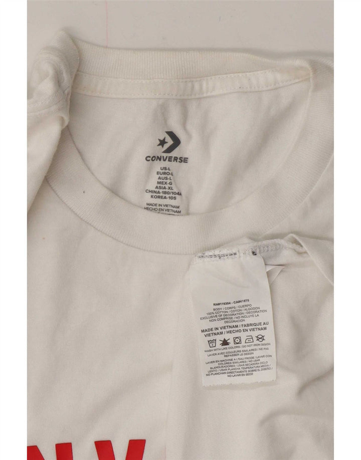 Converse T-shirt graphique pour homme en coton blanc Taille L