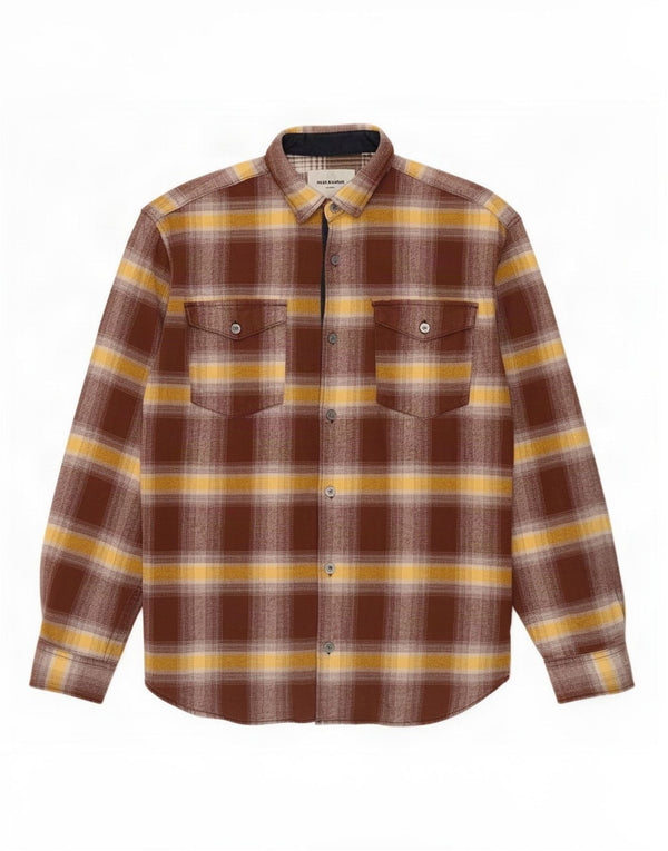 Jack & Jones Chemise en Flanelle Homme Marron Moyen à Carreaux en Coton