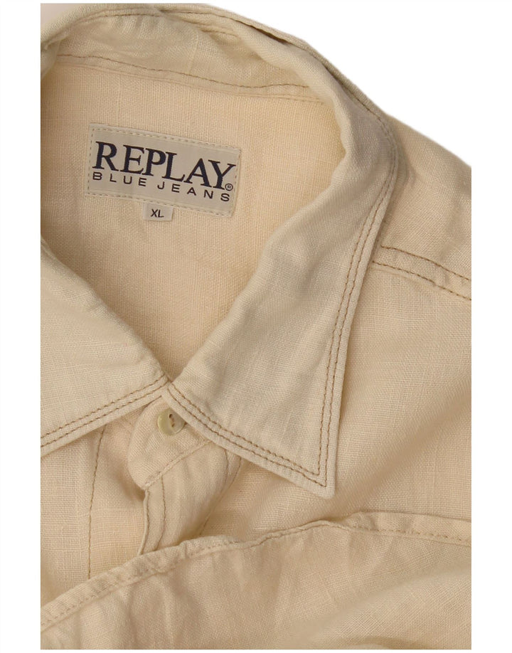 Replay Chemise à manches courtes homme XL Beige