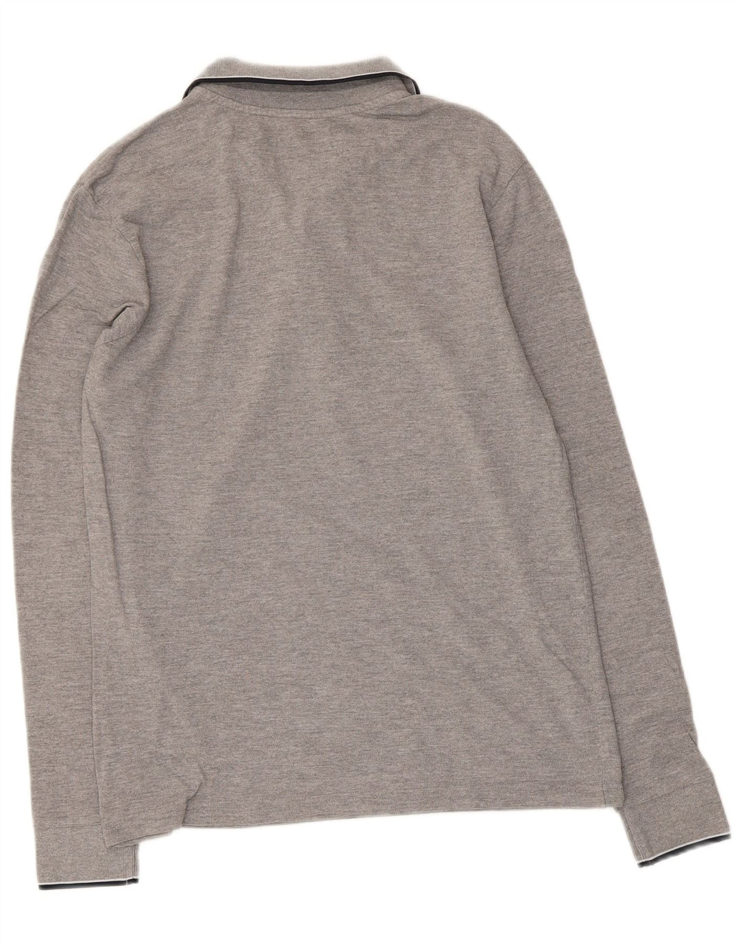 KAPPA Polo Manches Longues Homme Gris Moyen Coton Moucheté