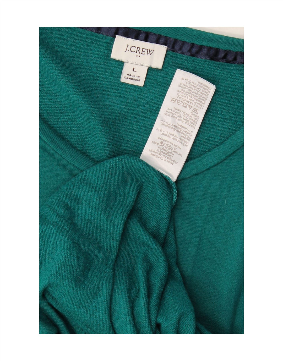 J. CREW Womens Top Long Sleeve UK 16 Large Green Viscose Vintage J. Crew and Second-Hand J. Crew from Messina Hembry 