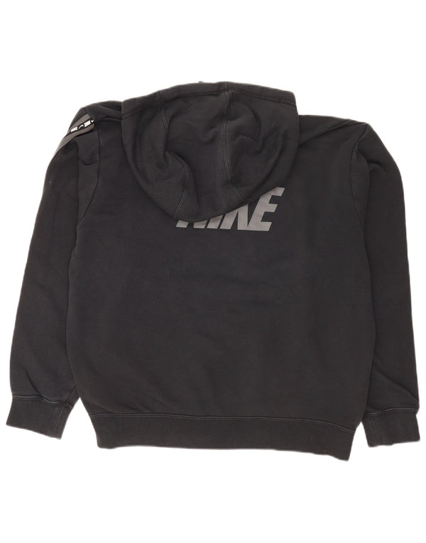Nike Pull à capuche graphique surdimensionné pour femme UK 14 Large Noir Coton Sports
