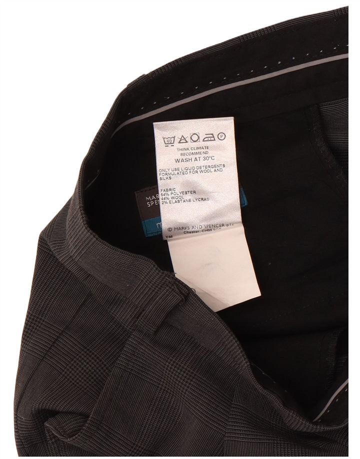 Marks & Spencer Pantalon de costume court sur mesure pour homme W42 L26 Bleu marine