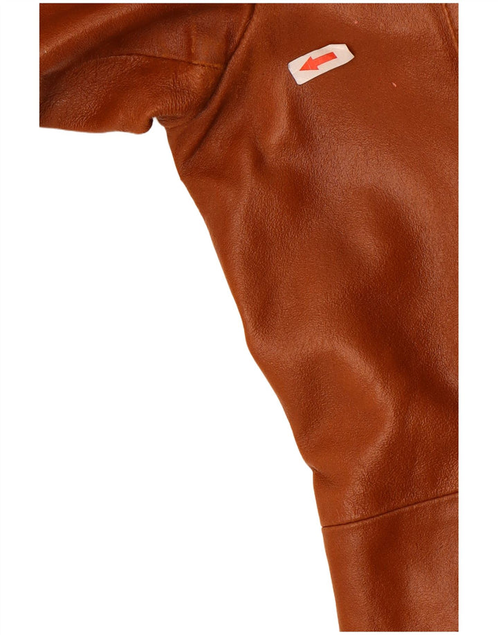 veste en cuir homme vintage UK 36 Petit Marron
