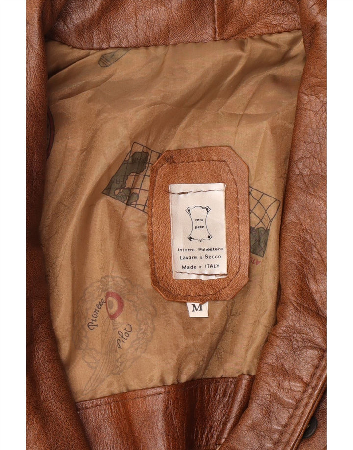 veste en cuir homme vintage UK 38 Cuir brun moyen