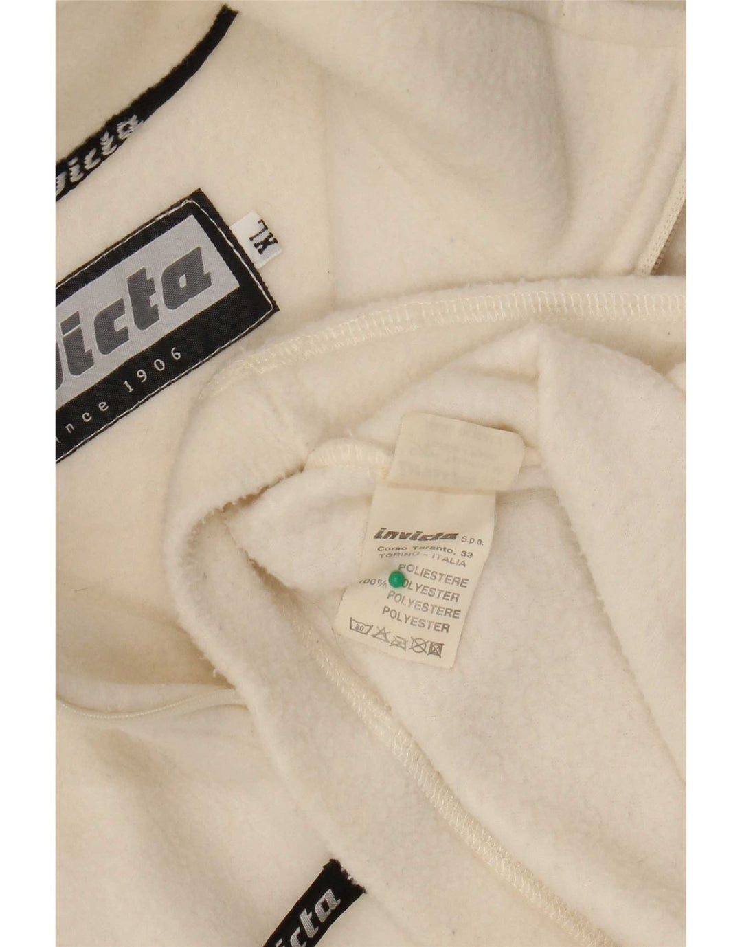 Invicta Pull polaire à col zippé pour homme XL en polyester blanc cassé