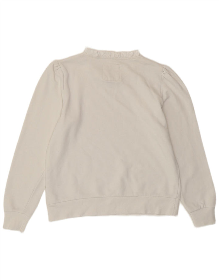 CREW CLOTHING Sweat-shirt pour femme UK 12 en coton blanc moyen
