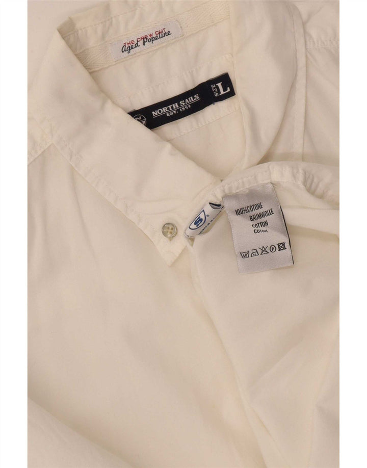 North Sails Chemise à manches courtes pour hommes Grand coton blanc