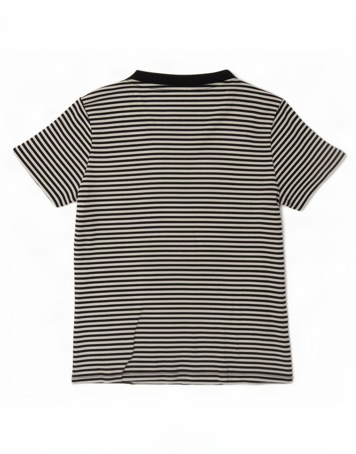 Levi's T-Shirt Femme UK 14 Medium Noir Rayure Fine