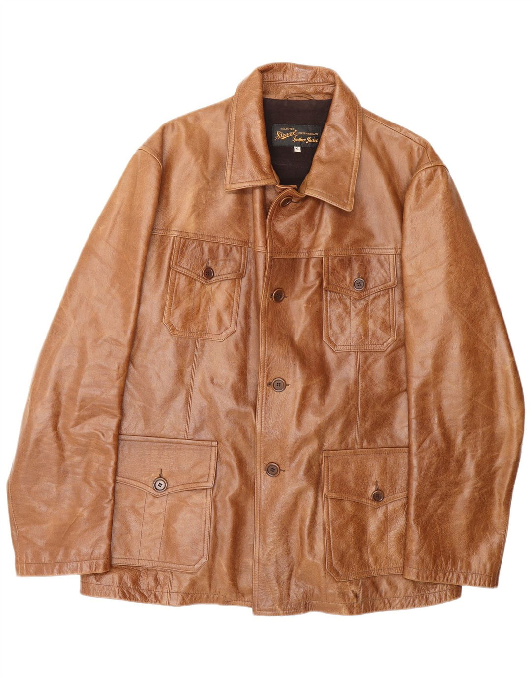 Stewart Veste en cuir pour homme UK 42 XL Cuir marron