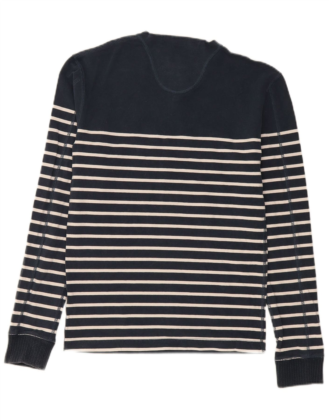 Superdry Homme Regular Top Manches Longues Coton Rayé Bleu Marine Moyen