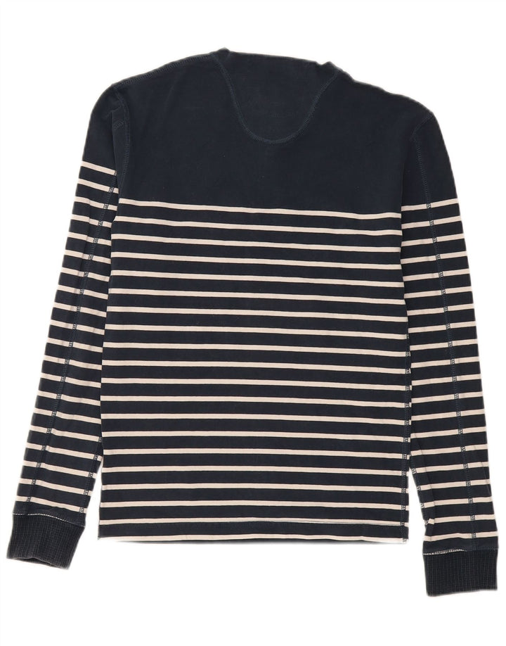 Superdry Homme Regular Top Manches Longues Coton Rayé Bleu Marine Moyen