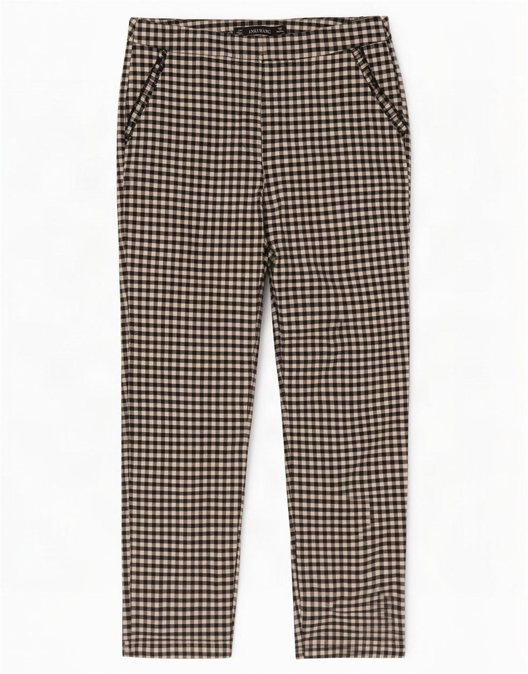 Zara Pantalon court slim pour femme Medium W28 L26 Coton vichy noir